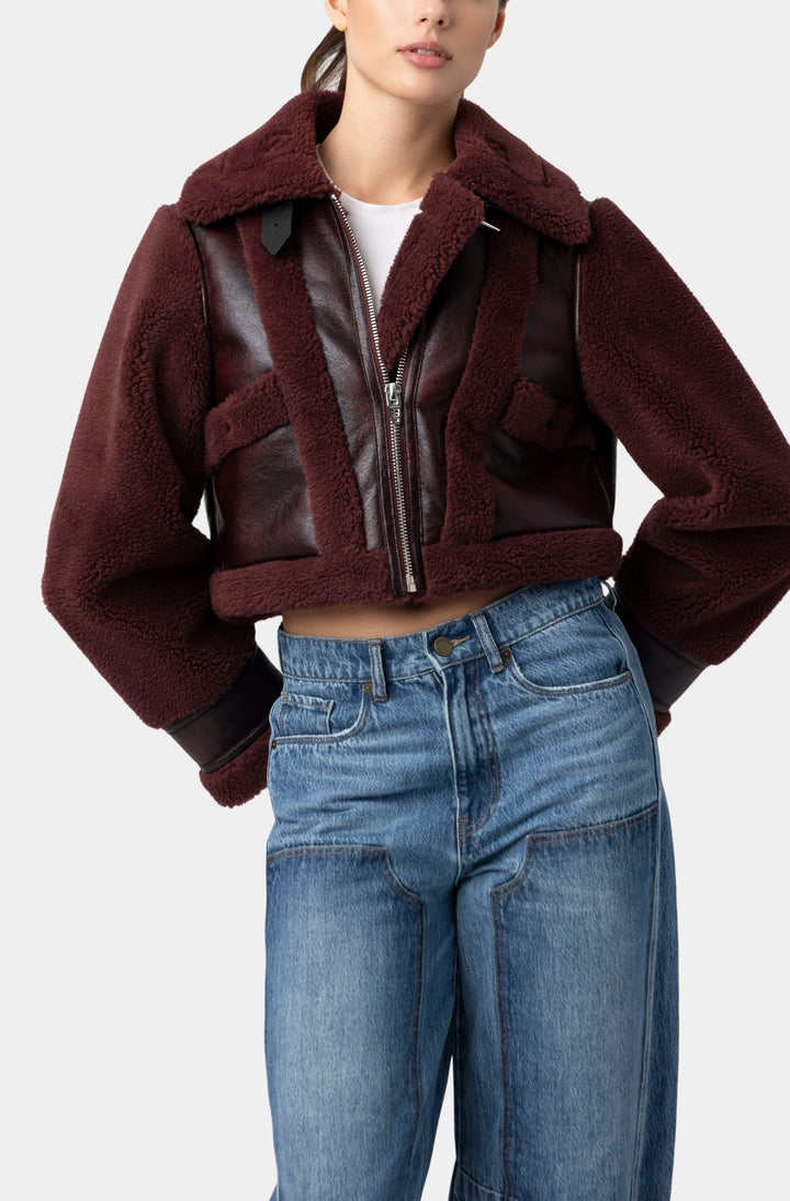 Head Start Crop Sherpa Fleece Jacket