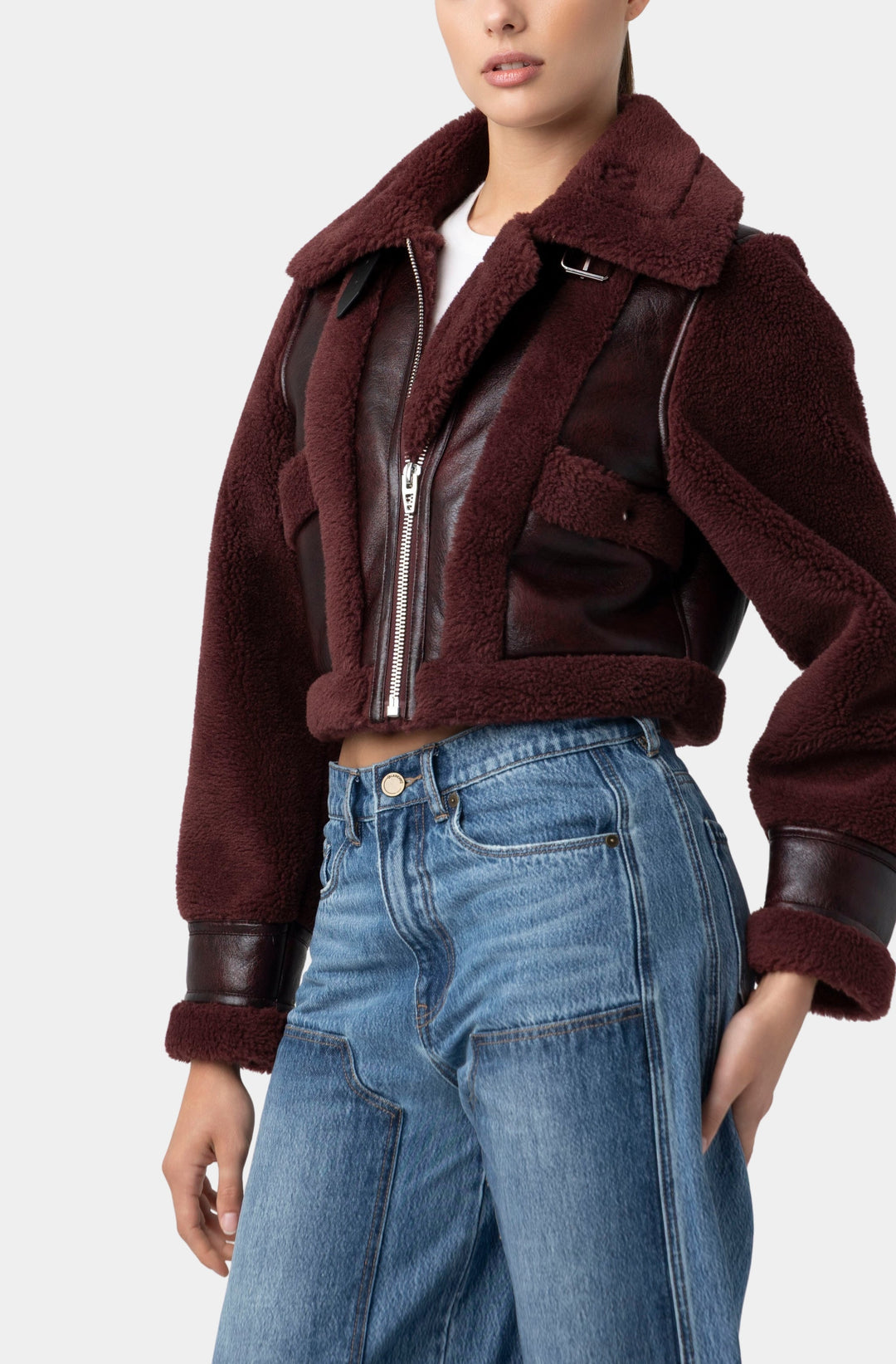 Head Start Crop Sherpa Fleece Jacket