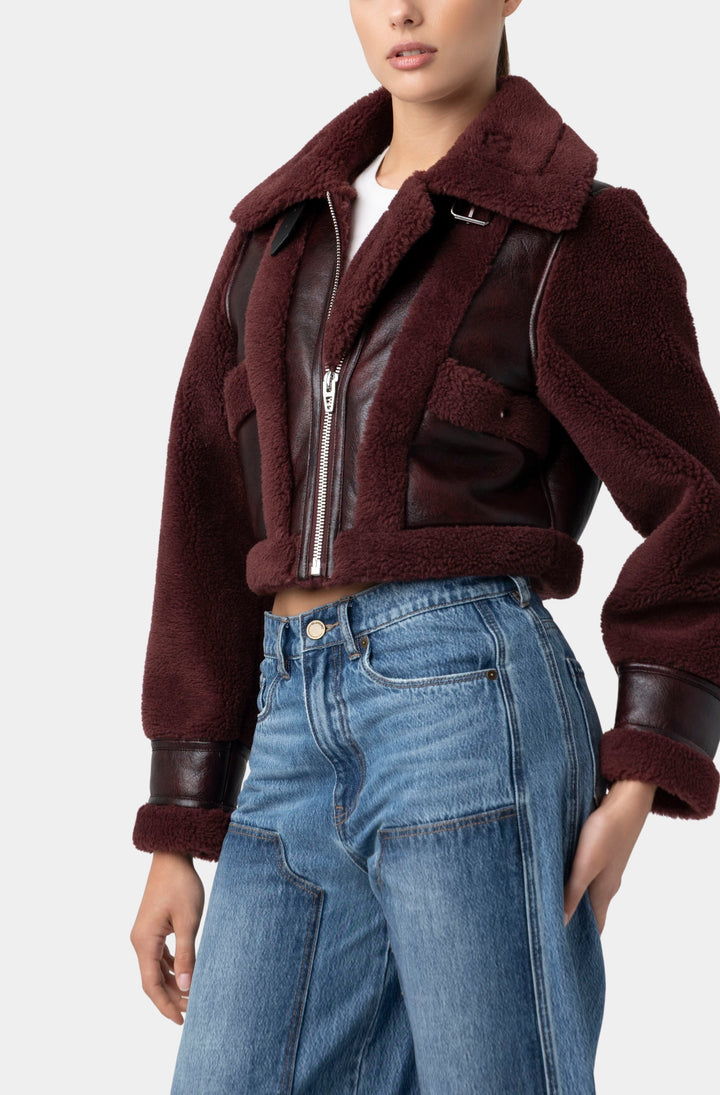 Head Start Crop Sherpa Fleece Jacket