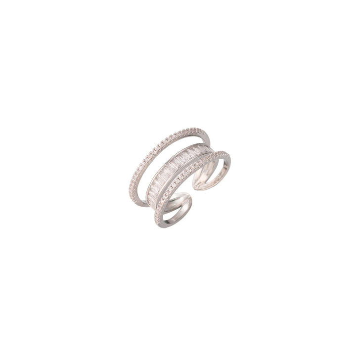 Stacked Baguette Adjustable Ring