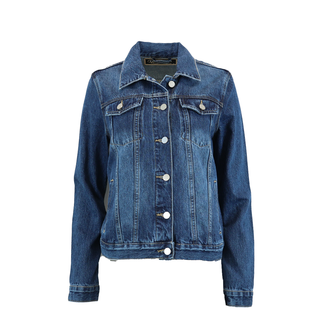 Palms on Saddle Designer Denim Jacket