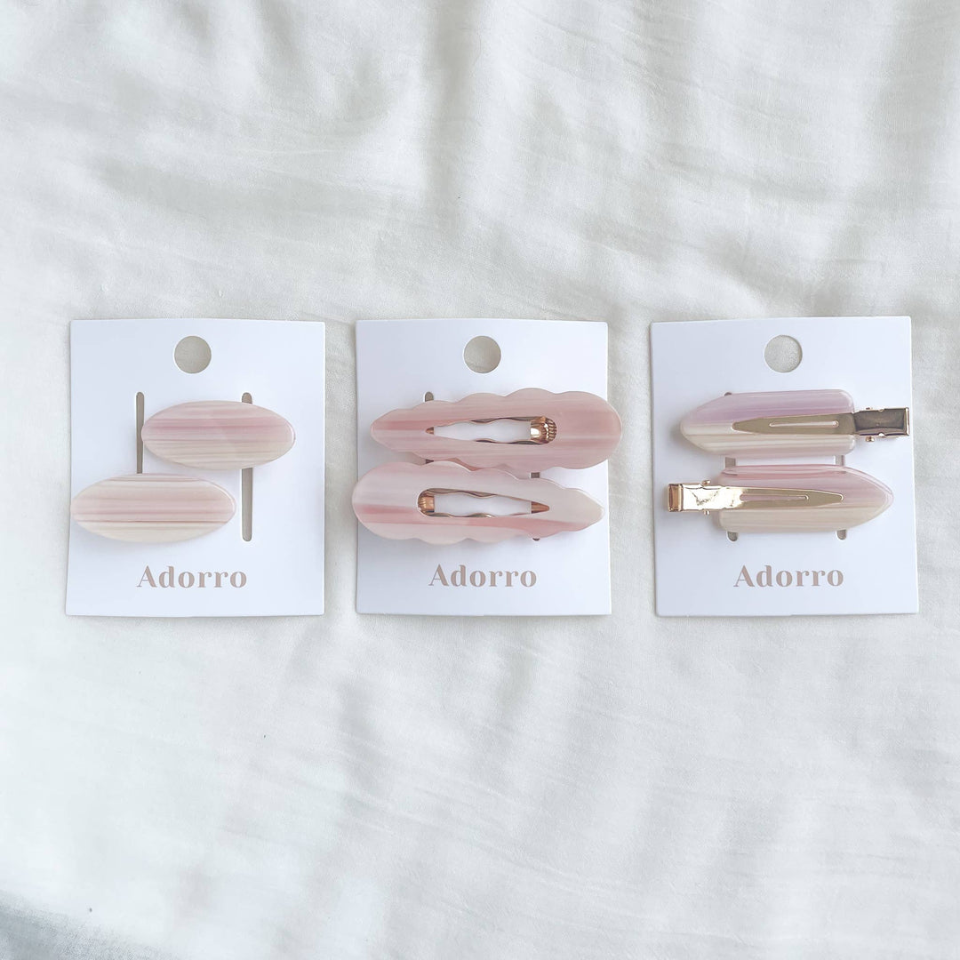 Multi Pink/Sand Hair Clip (Set of 2)