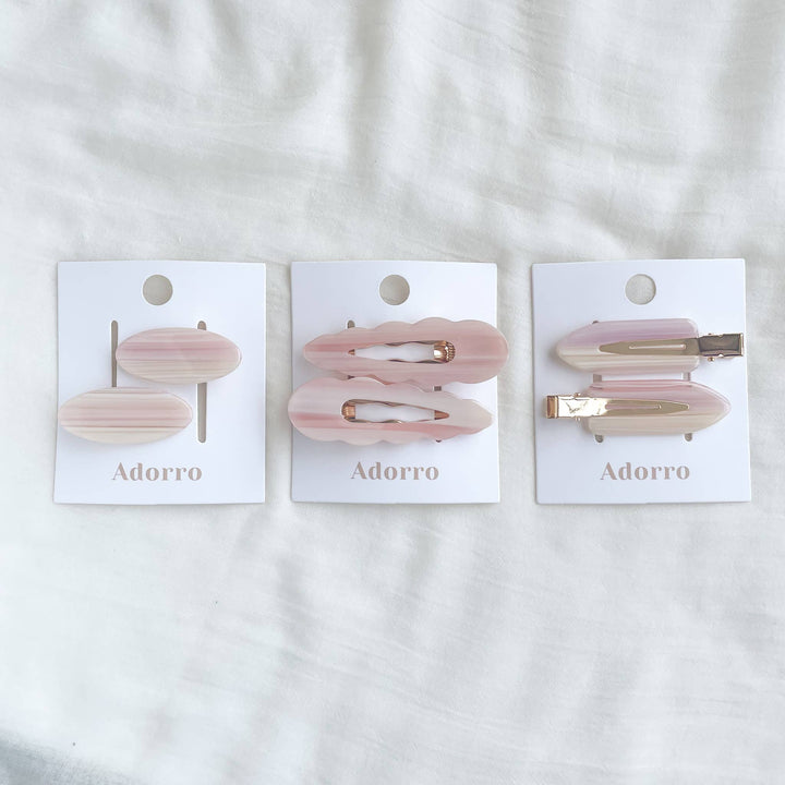 Multi Pink/Sand Hair Clip (Set of 2)