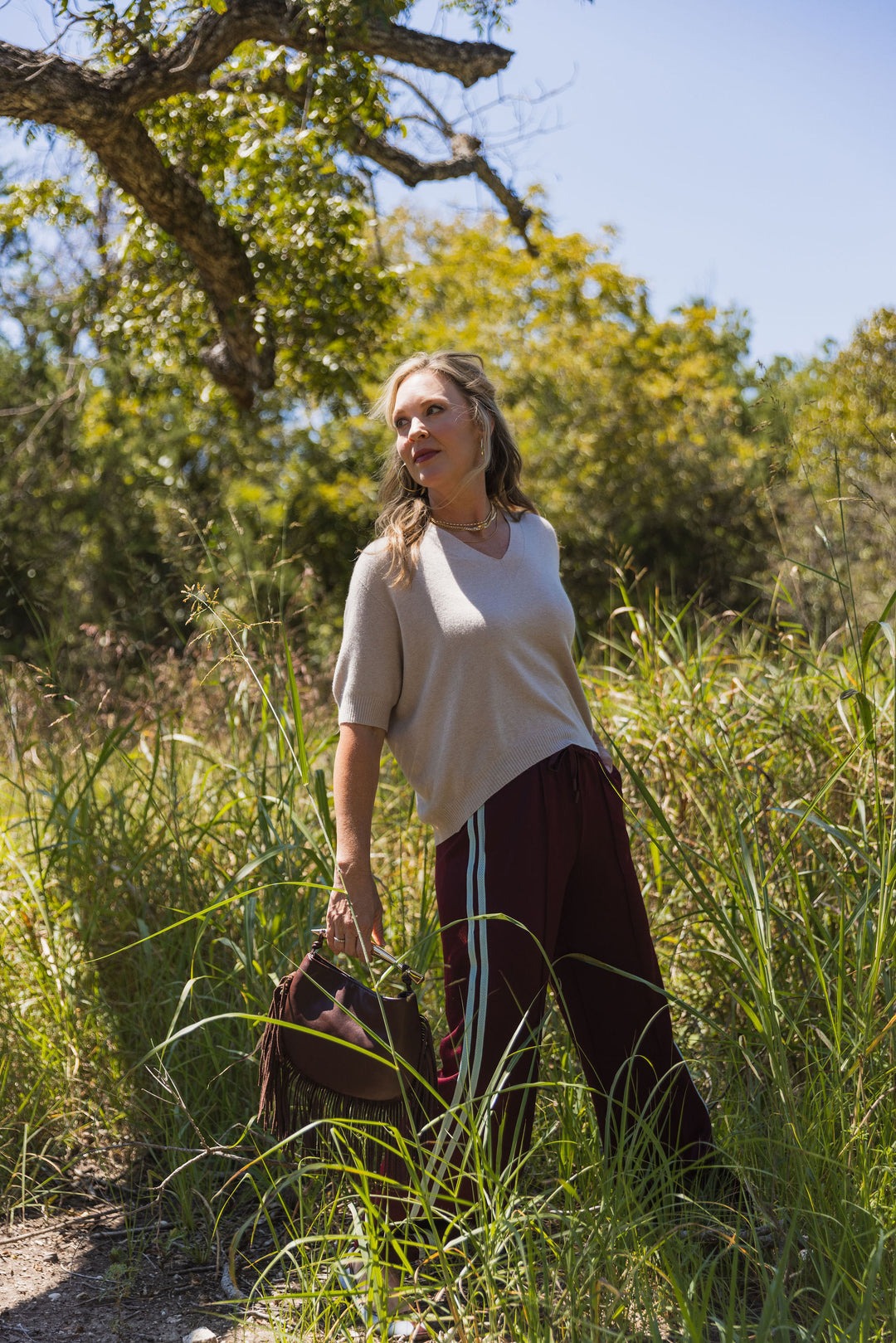 ITALIAN V-NECK LUXE KNIT TOP