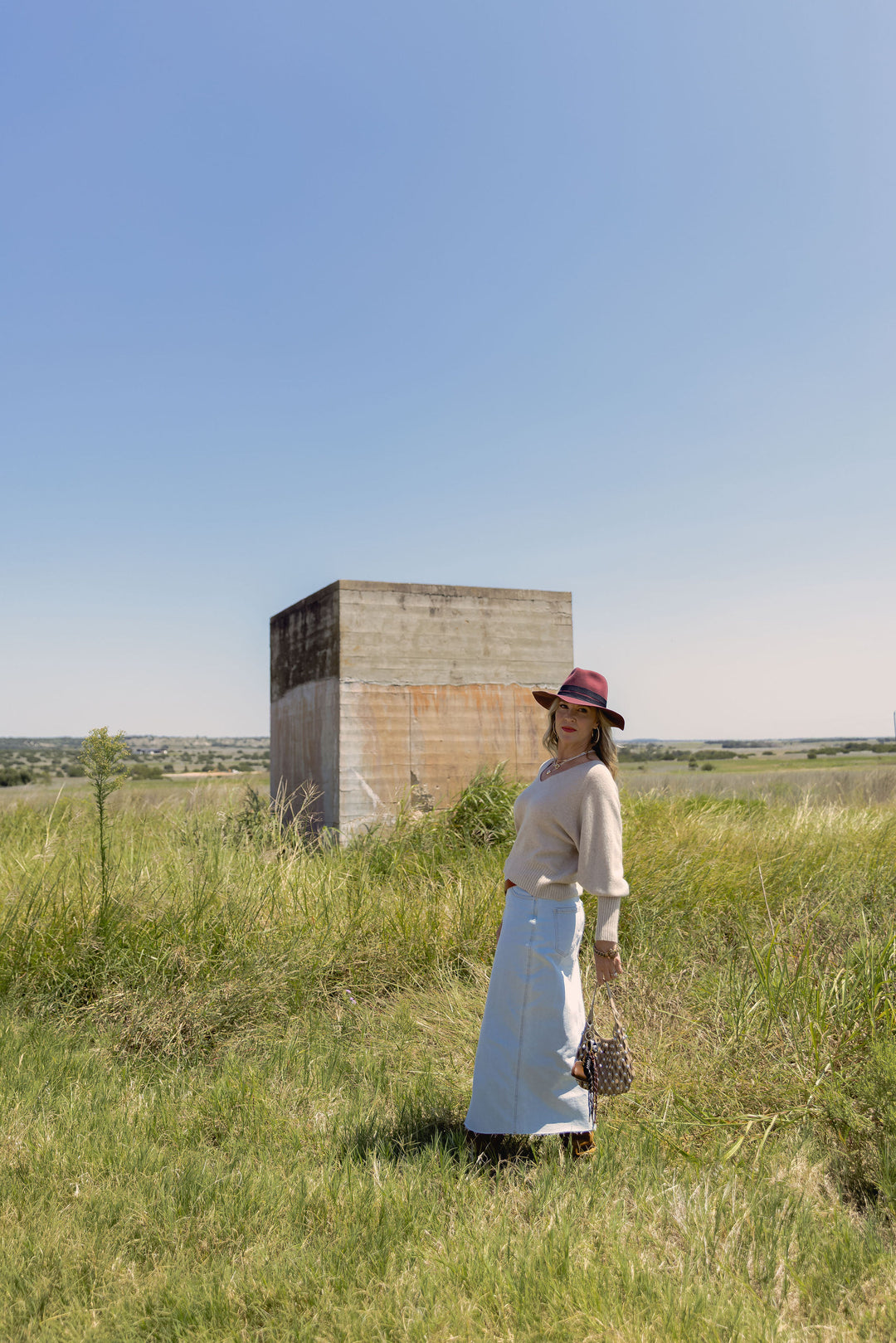 Bubble Sleeve V-Neck Knit Sweater