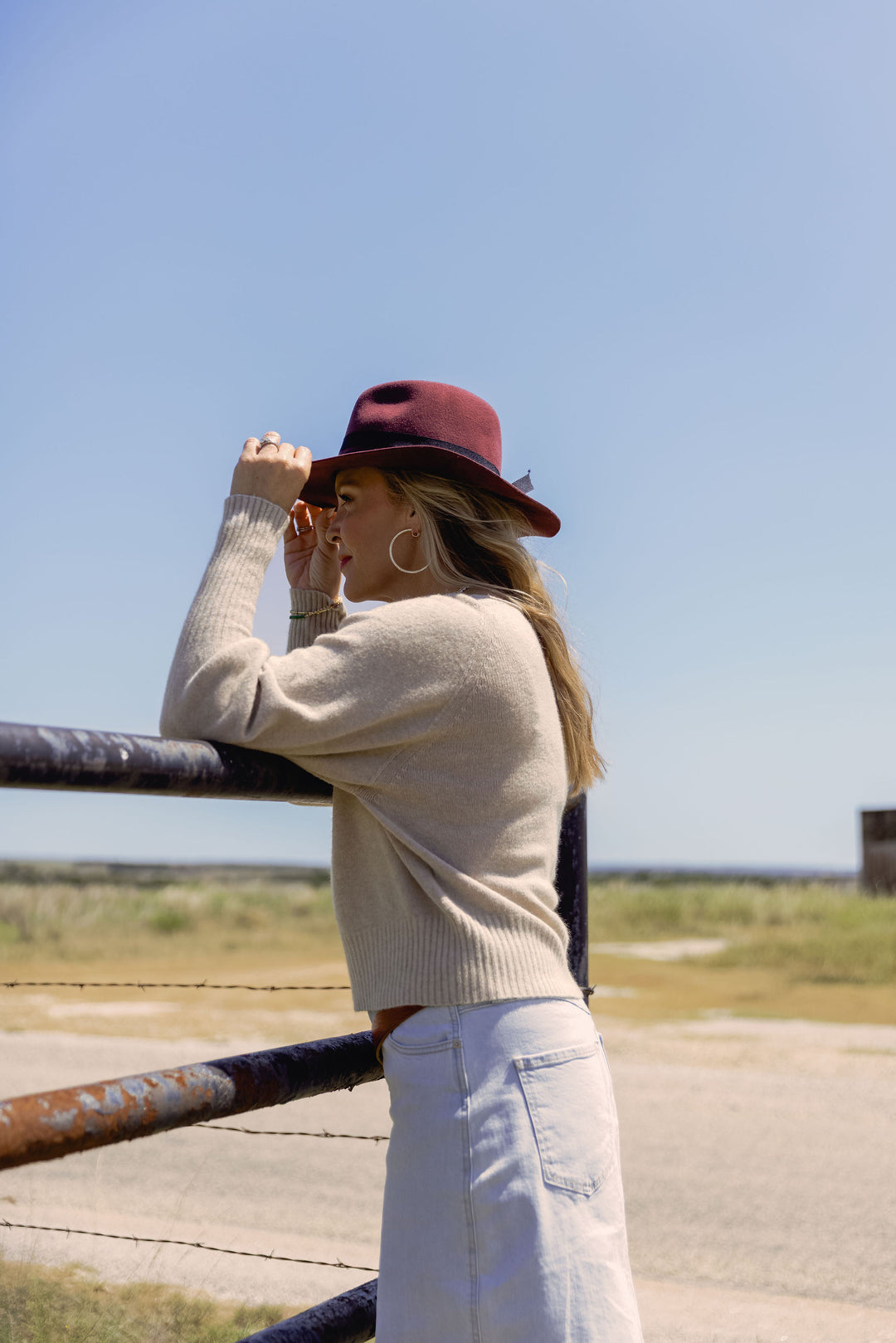 Bubble Sleeve V-Neck Knit Sweater