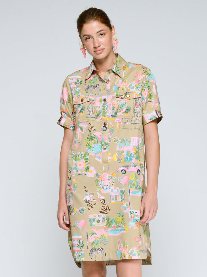 CALIFORNIA PRINT SHORT DRESS