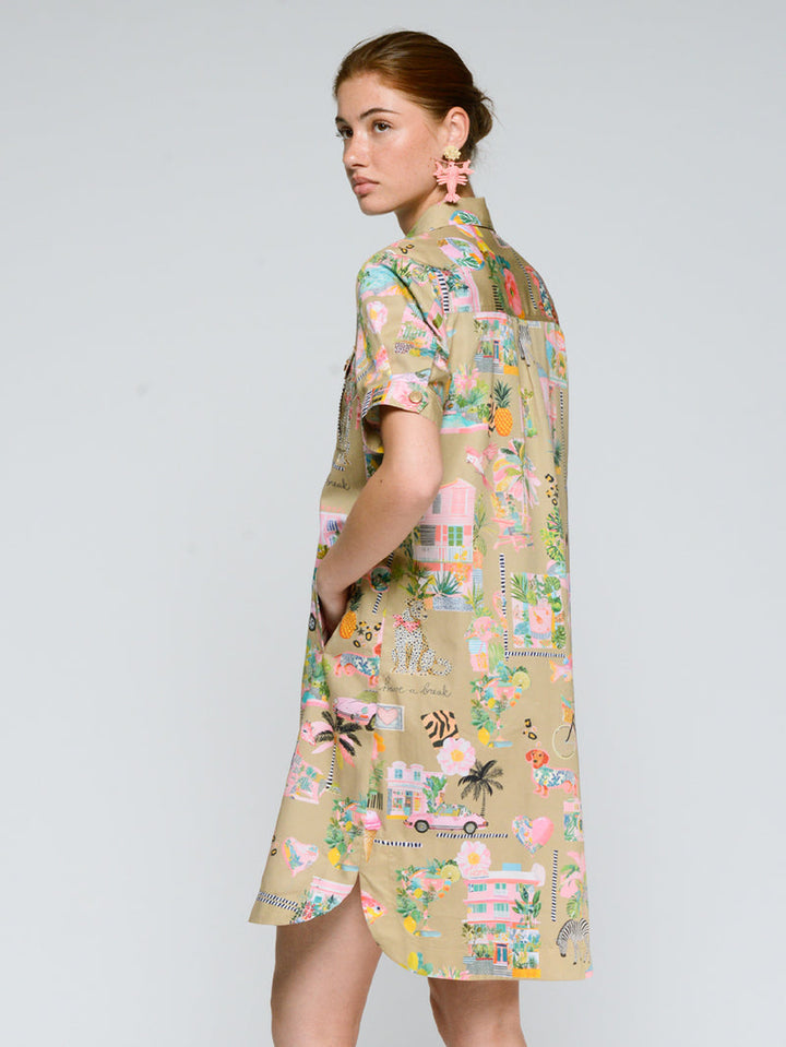 CALIFORNIA PRINT SHORT DRESS