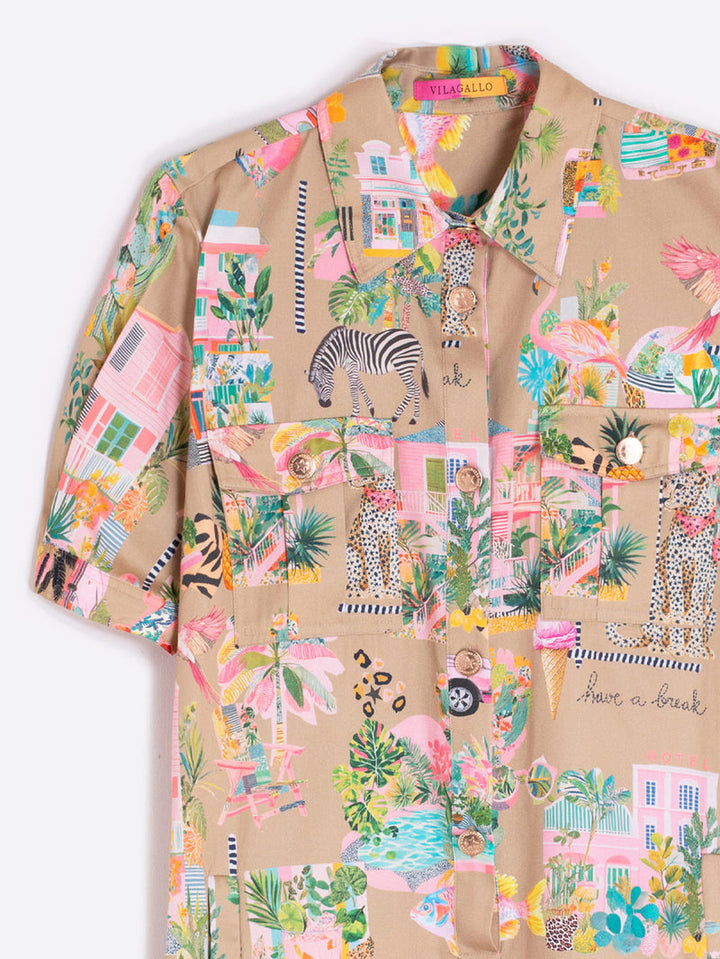 CALIFORNIA PRINT SHORT DRESS