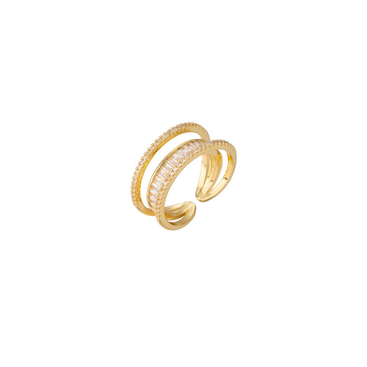 Stacked Baguette Adjustable Ring