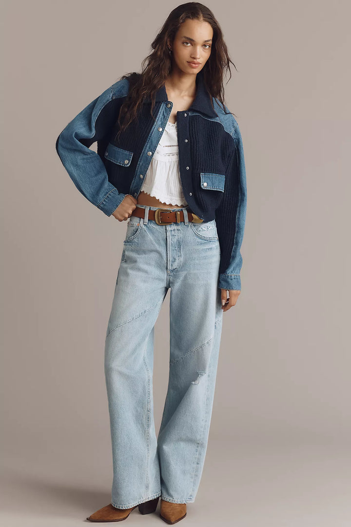 Moving Up Denim Sweater Jacket