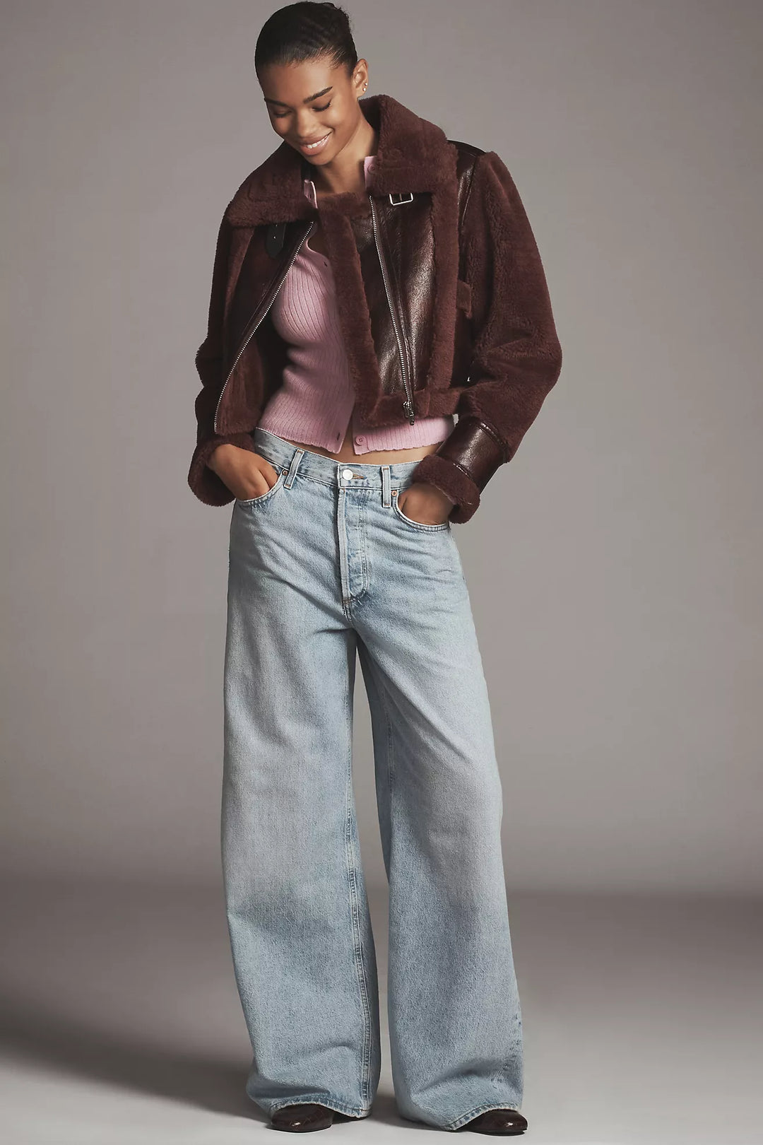 Head Start Crop Sherpa Fleece Jacket