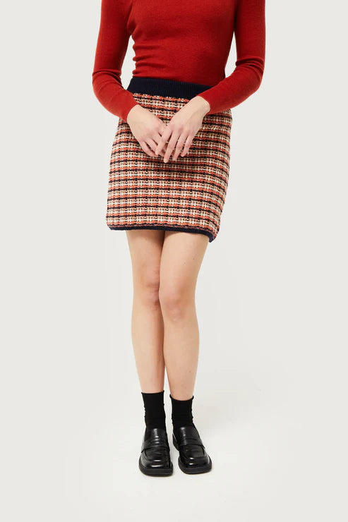 Knit Plaid Skirt