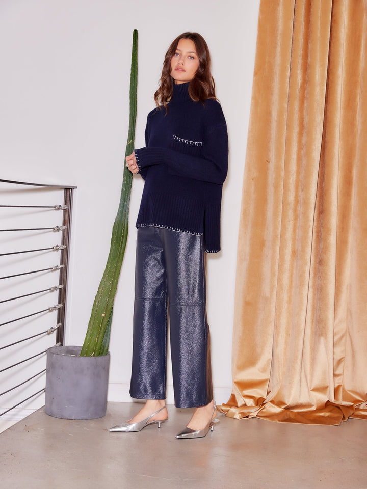 Faux Patent Leather Pants