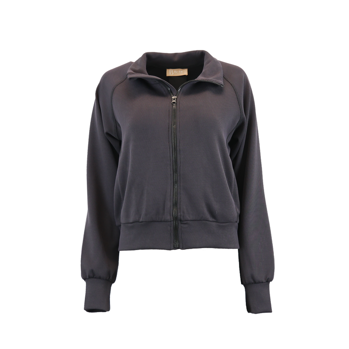 Luxe Sand Wash Rib Zip Jacket