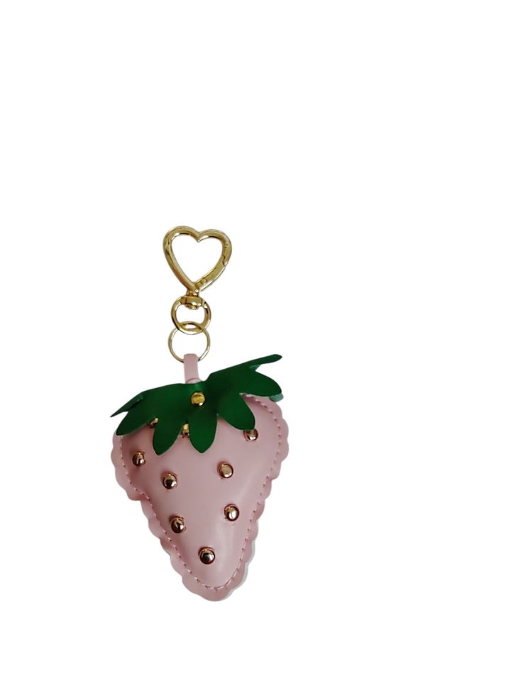 Strawberry Gold Heart Keychain
