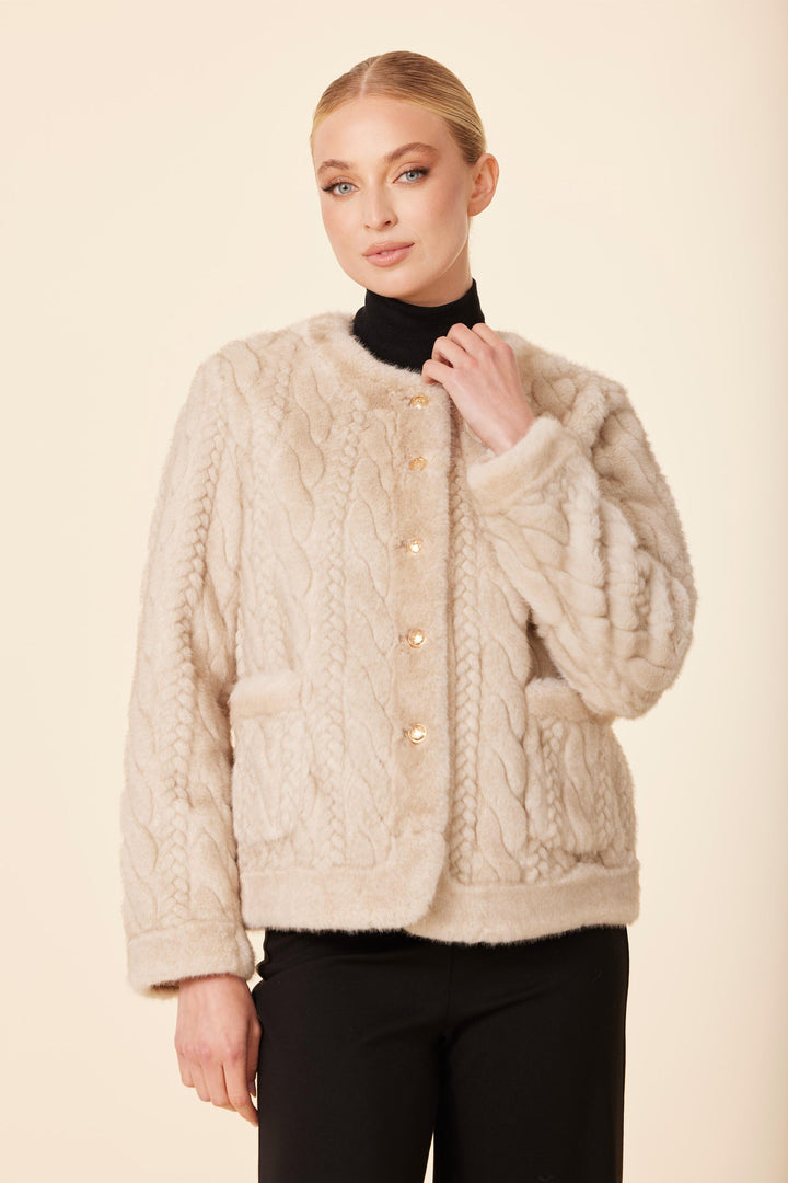 Cable Knit Design Jacket