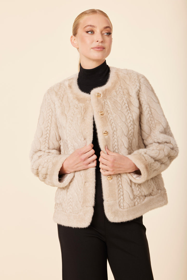 Cable Knit Design Jacket