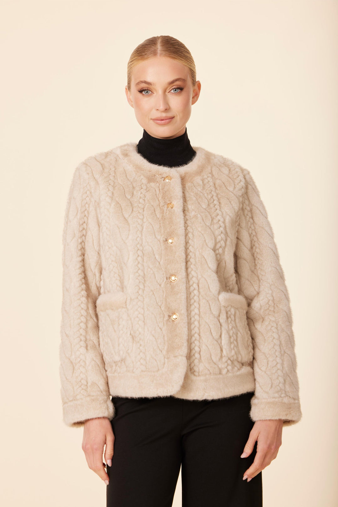 Cable Knit Design Jacket