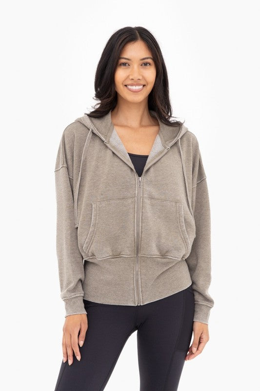 Fleece Hoodie Jacket With Tapered Sleeveless