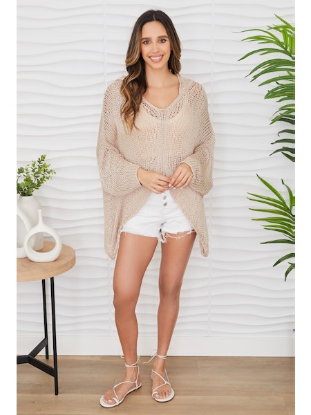 CROTCHET ASYMMETRICAL HOODED PONCHO