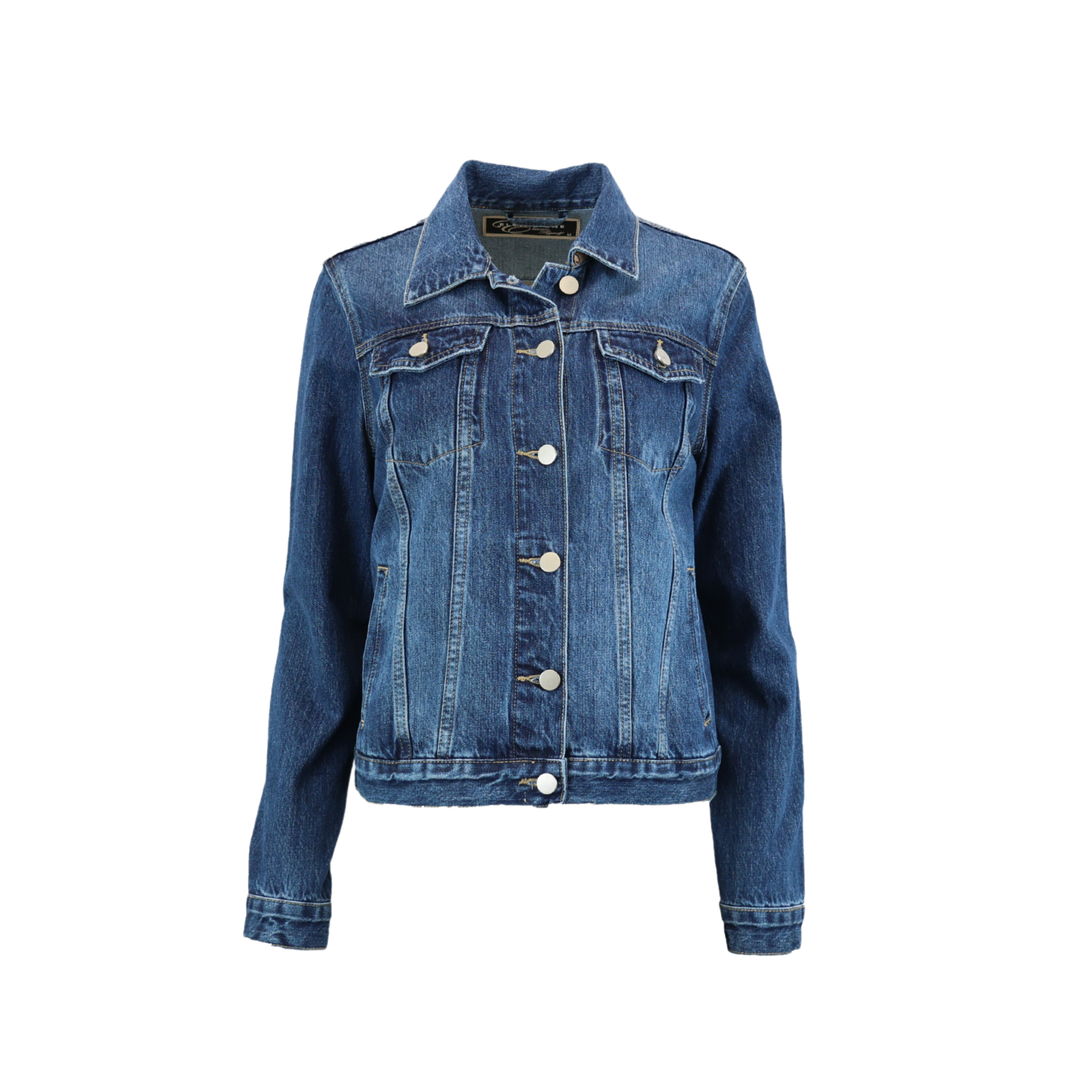 Black Floral Designer Denim Jacket