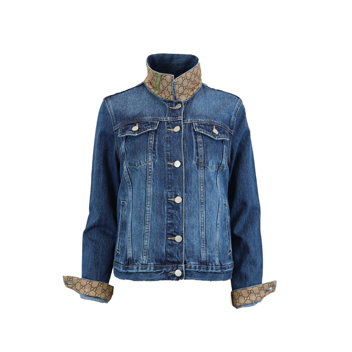 Black Floral Designer Denim Jacket