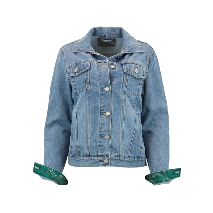 Green Designer Denim Jacket