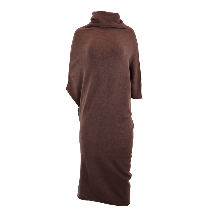 Cowl Neck Asymmetrical Sweater Dress