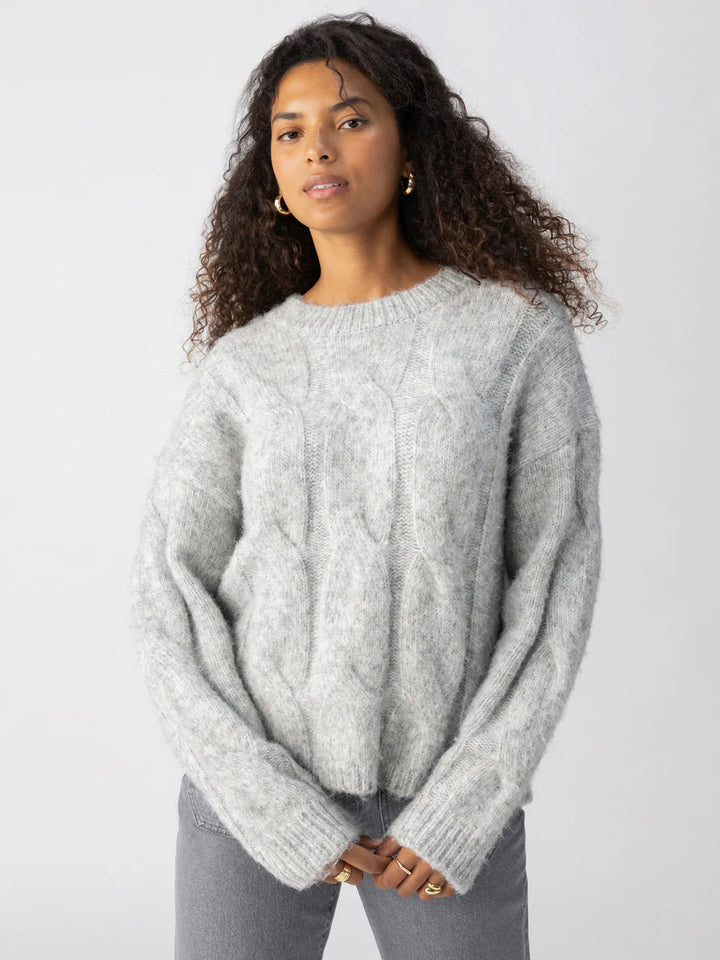 SANCTUARY CABLE CREW SWEATER