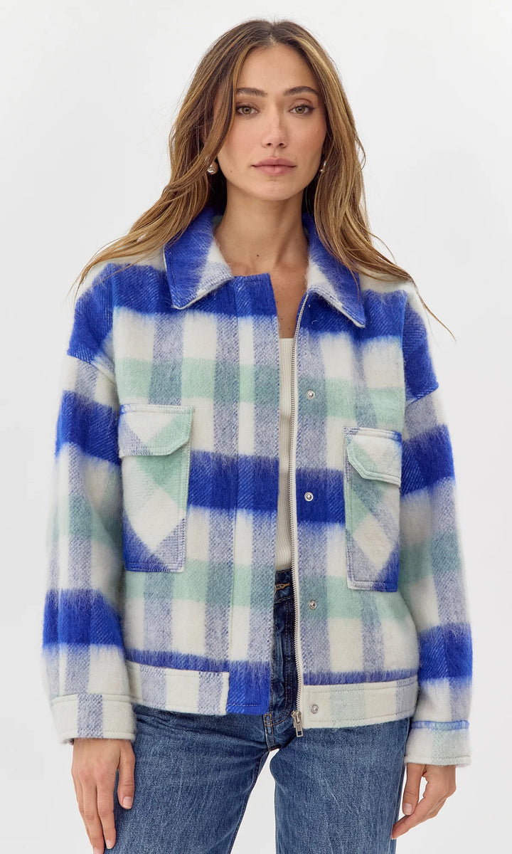 Peyton Plaid Cozy Knit Jacket