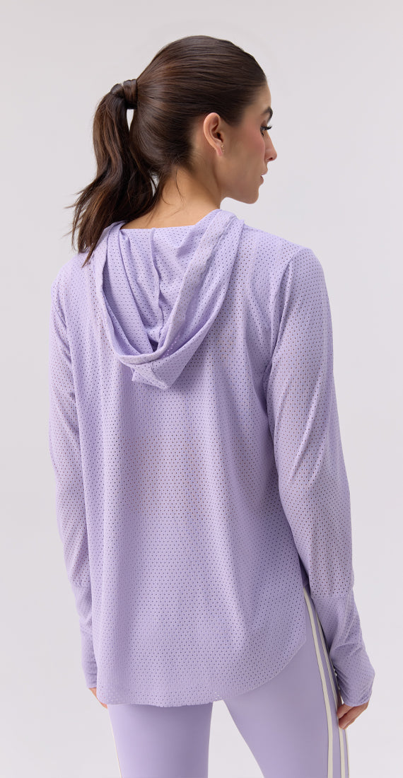 Lilac Mesh Hoodie
