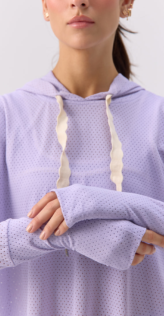 Lilac Mesh Hoodie