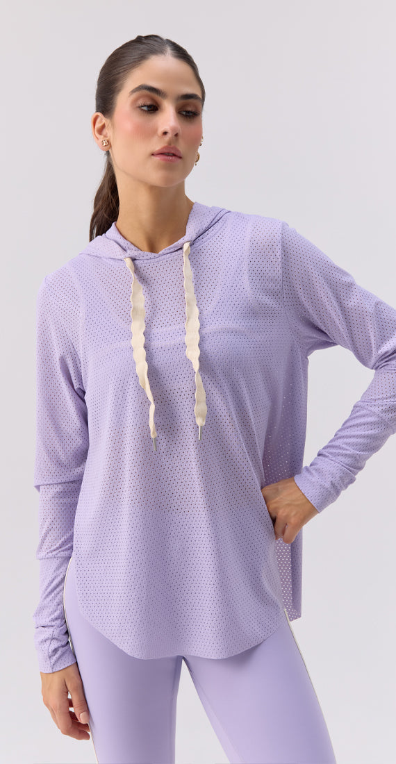 Lilac Mesh Hoodie
