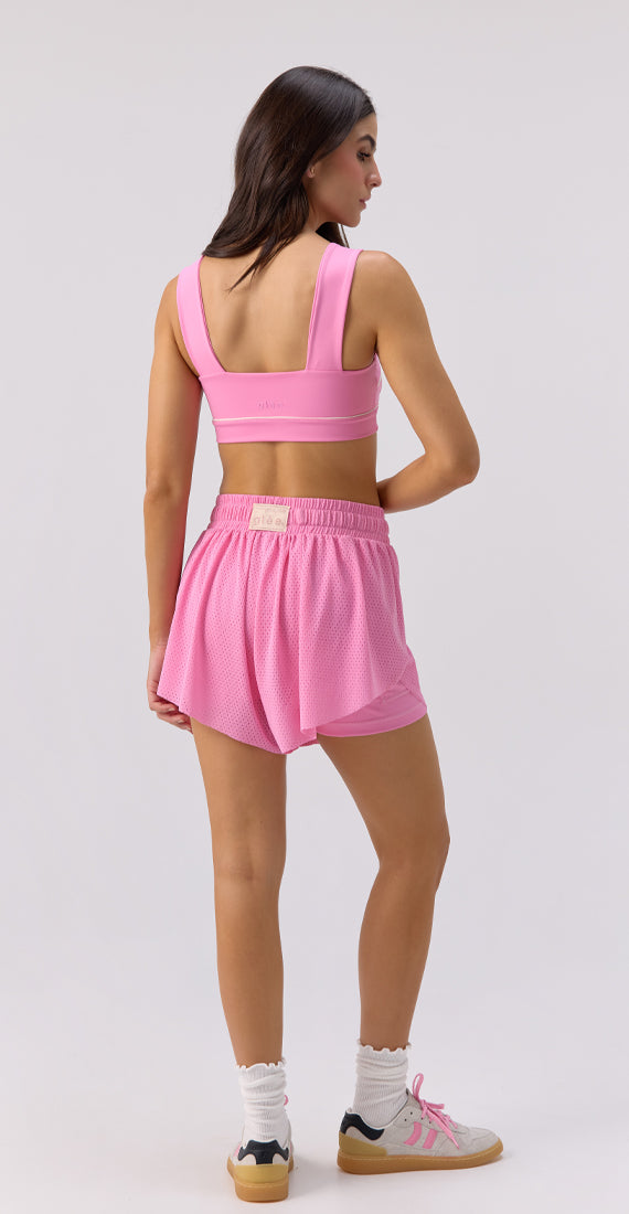 Bubble Gum Pink Mesh Shorts