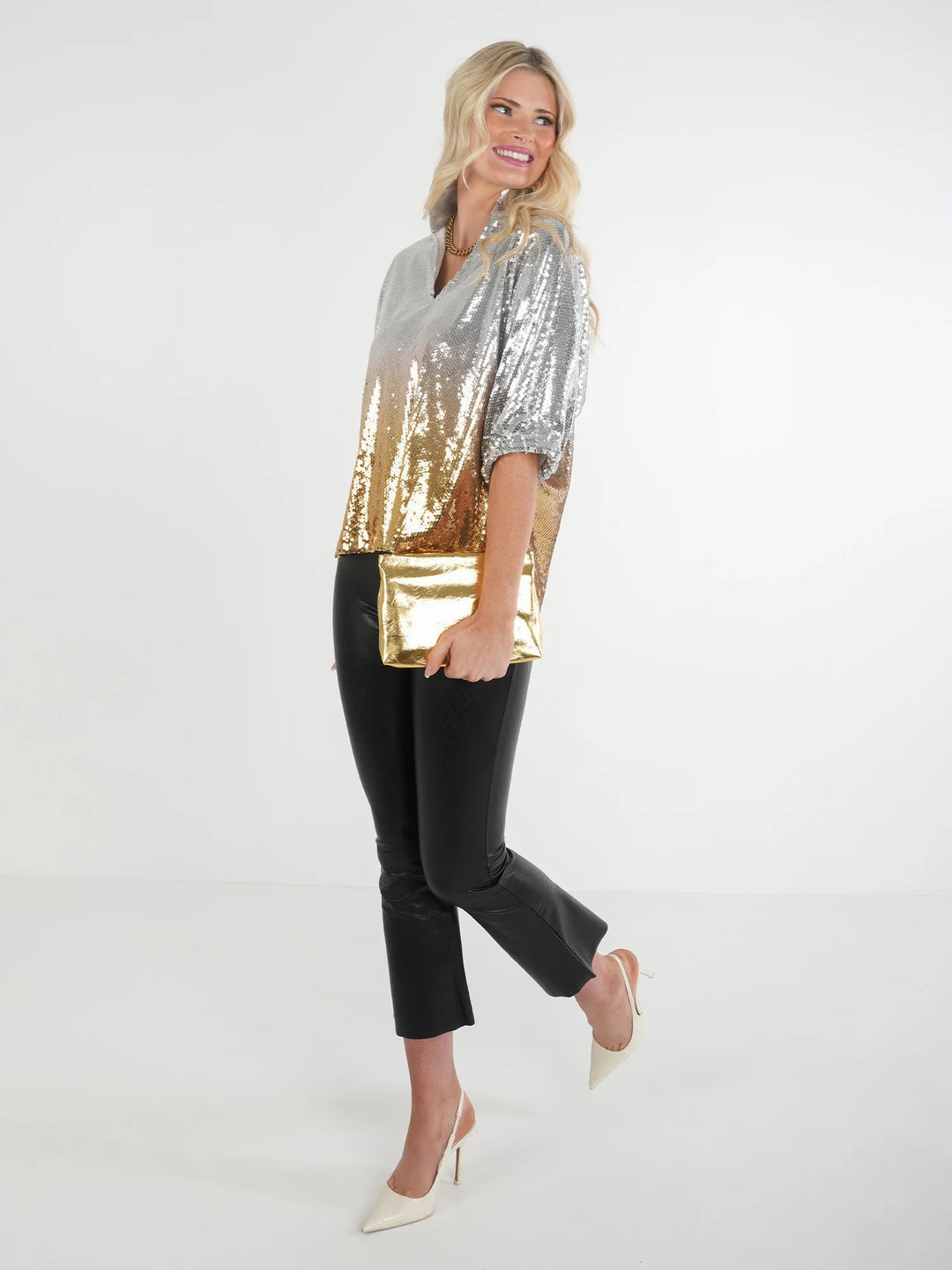 Poppy Top - Ombre Sequins