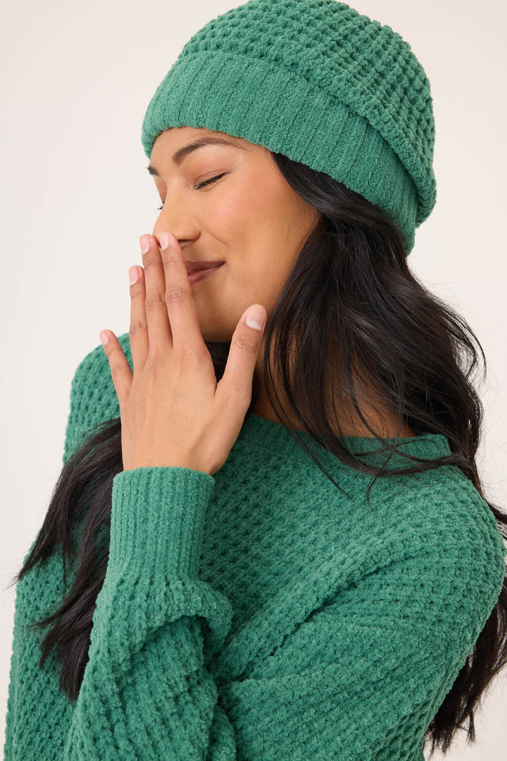 Chenille Waffle Cozy Beanie