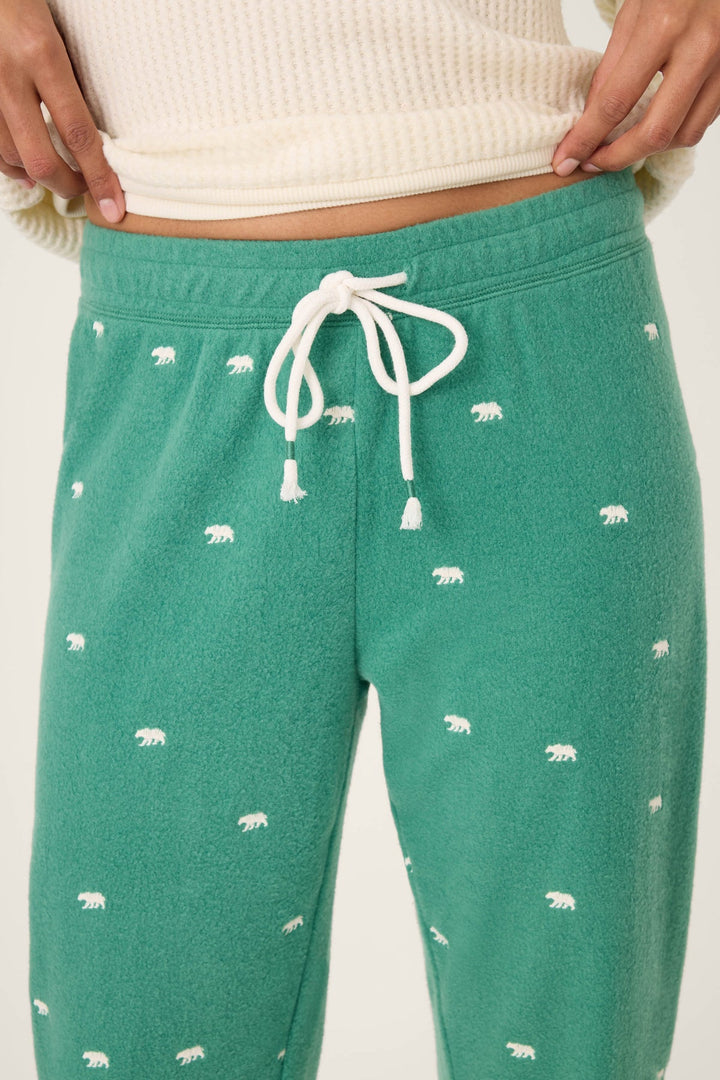 The Outsider Embroidered Bear Fleece Banded Pants
