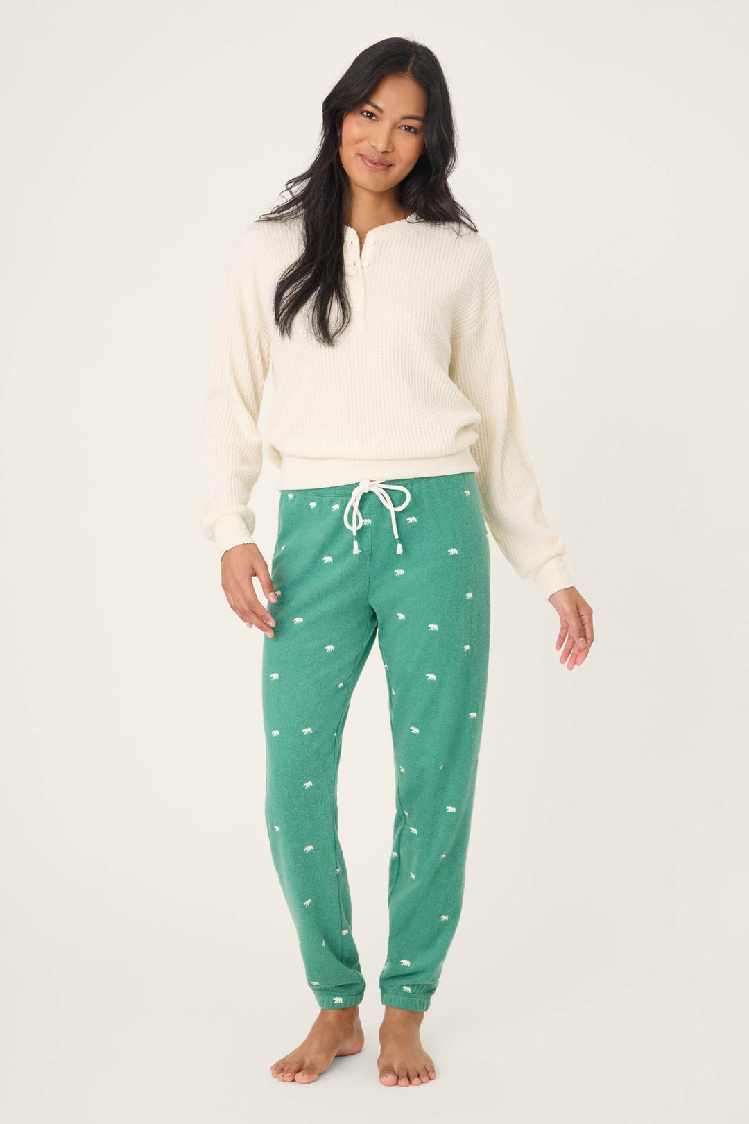 The Outsider Embroidered Bear Fleece Banded Pants