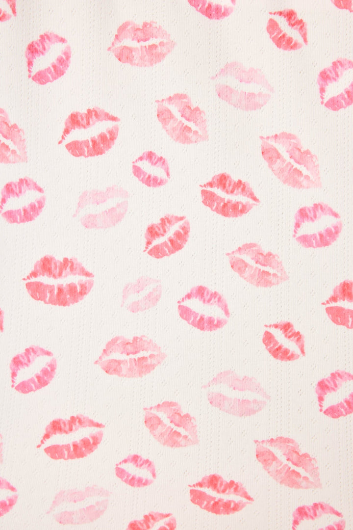 Valentine's Day Kisses Print 3-Piece PJ Set