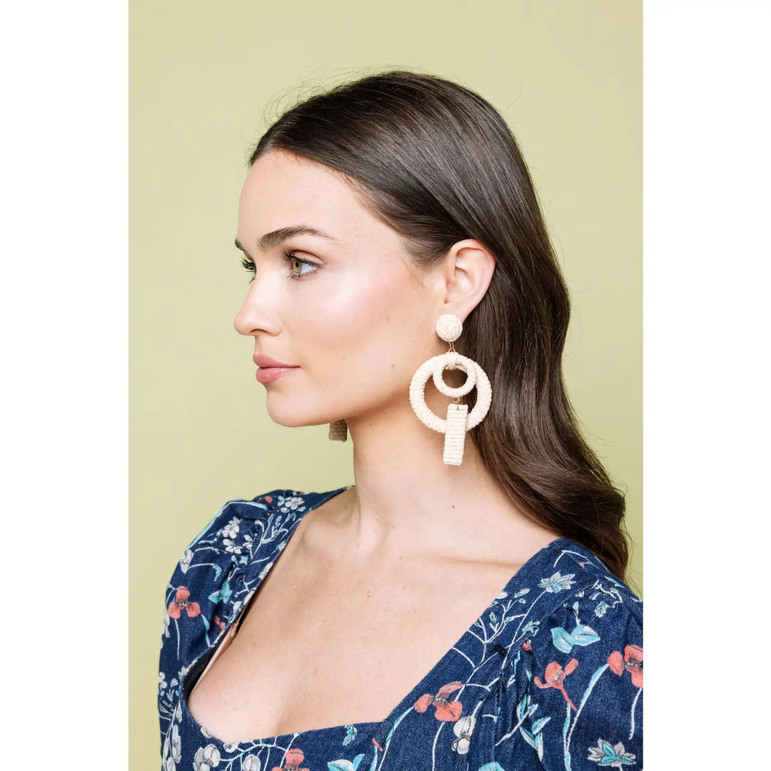 Anna Raffia Hoop Earrings