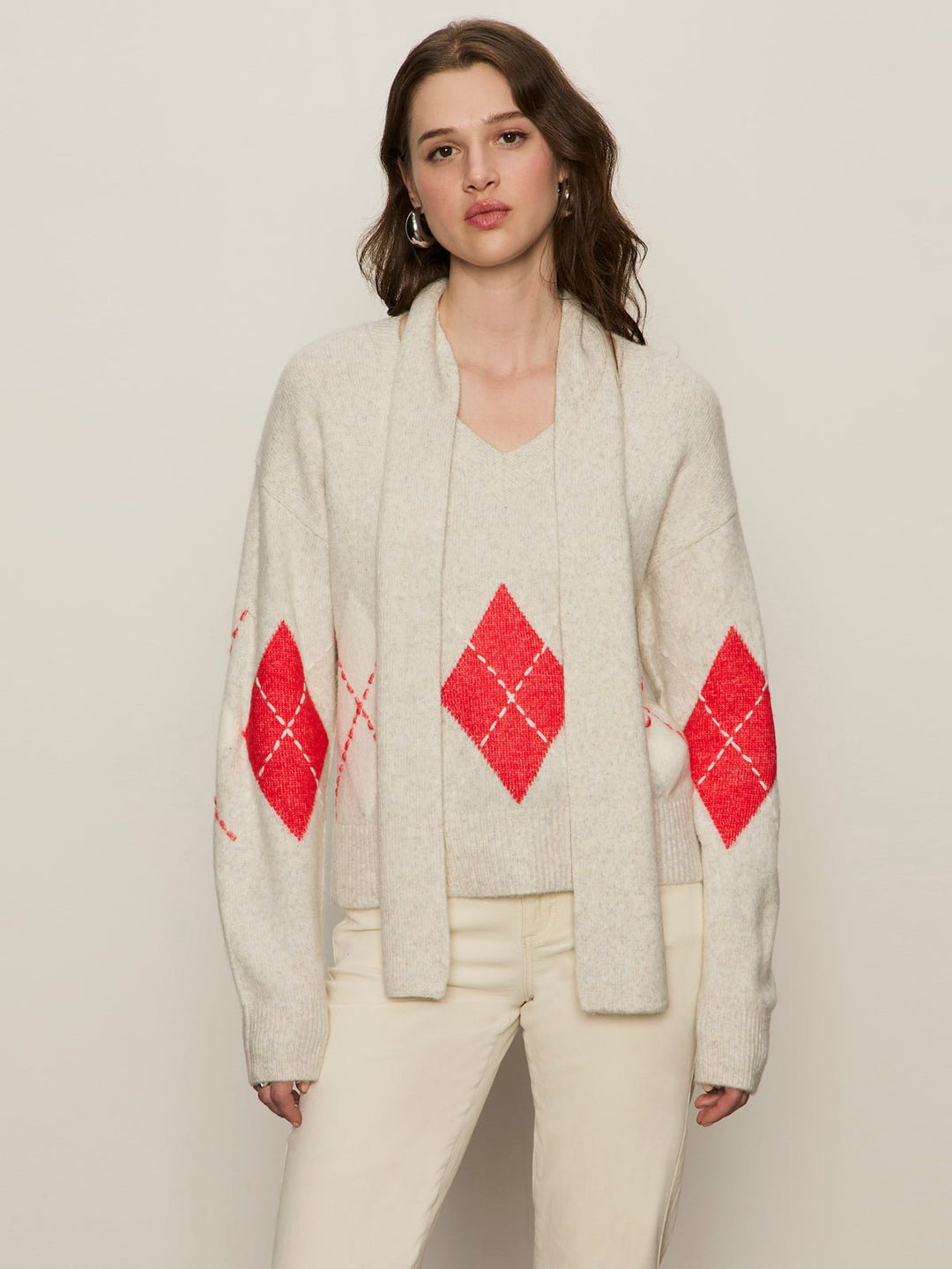 ARGYLE SCARF SWEATER