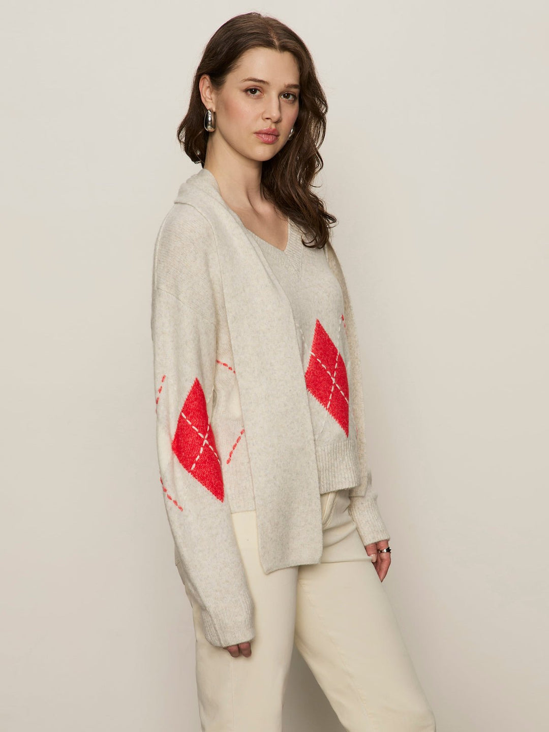 ARGYLE SCARF SWEATER