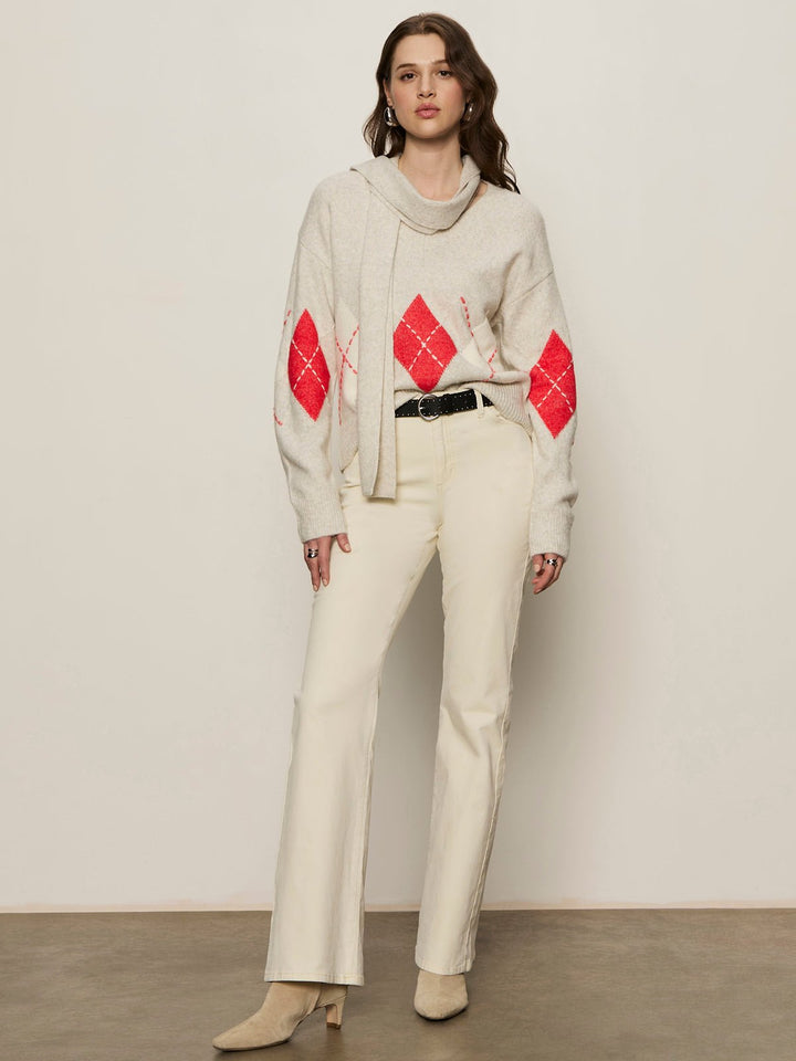 ARGYLE SCARF SWEATER