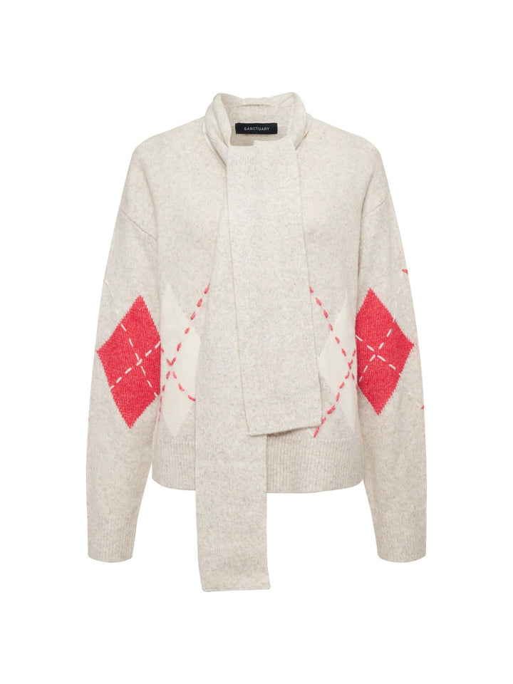 ARGYLE SCARF SWEATER