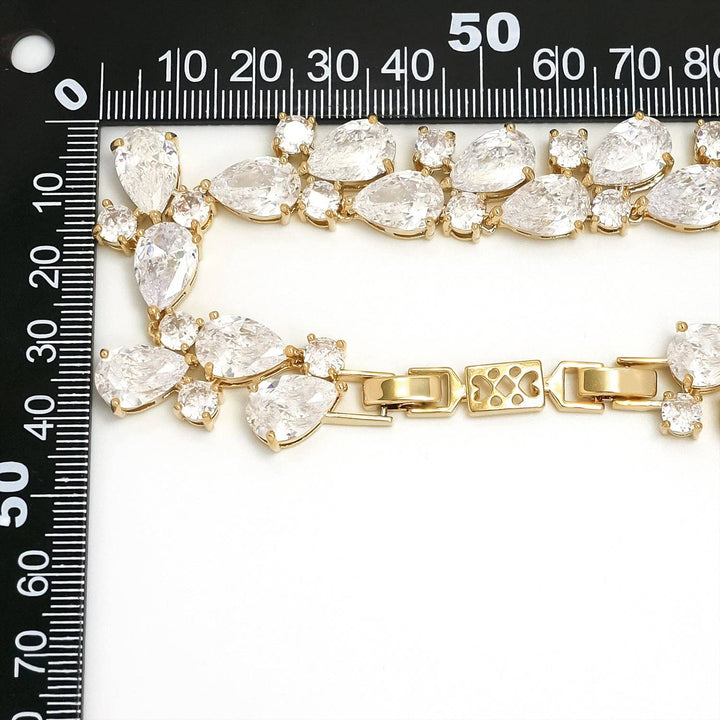 Gold Vintage Pear Diamond Tennis Chain