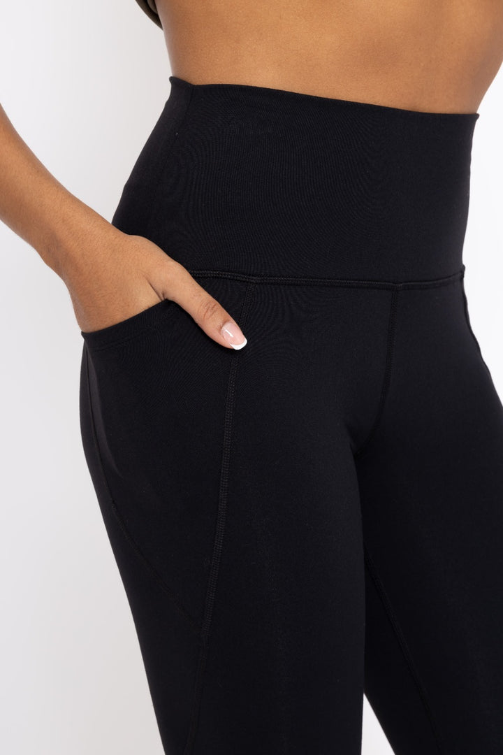 Tapered Band Essential Solid Highwaist Leggings