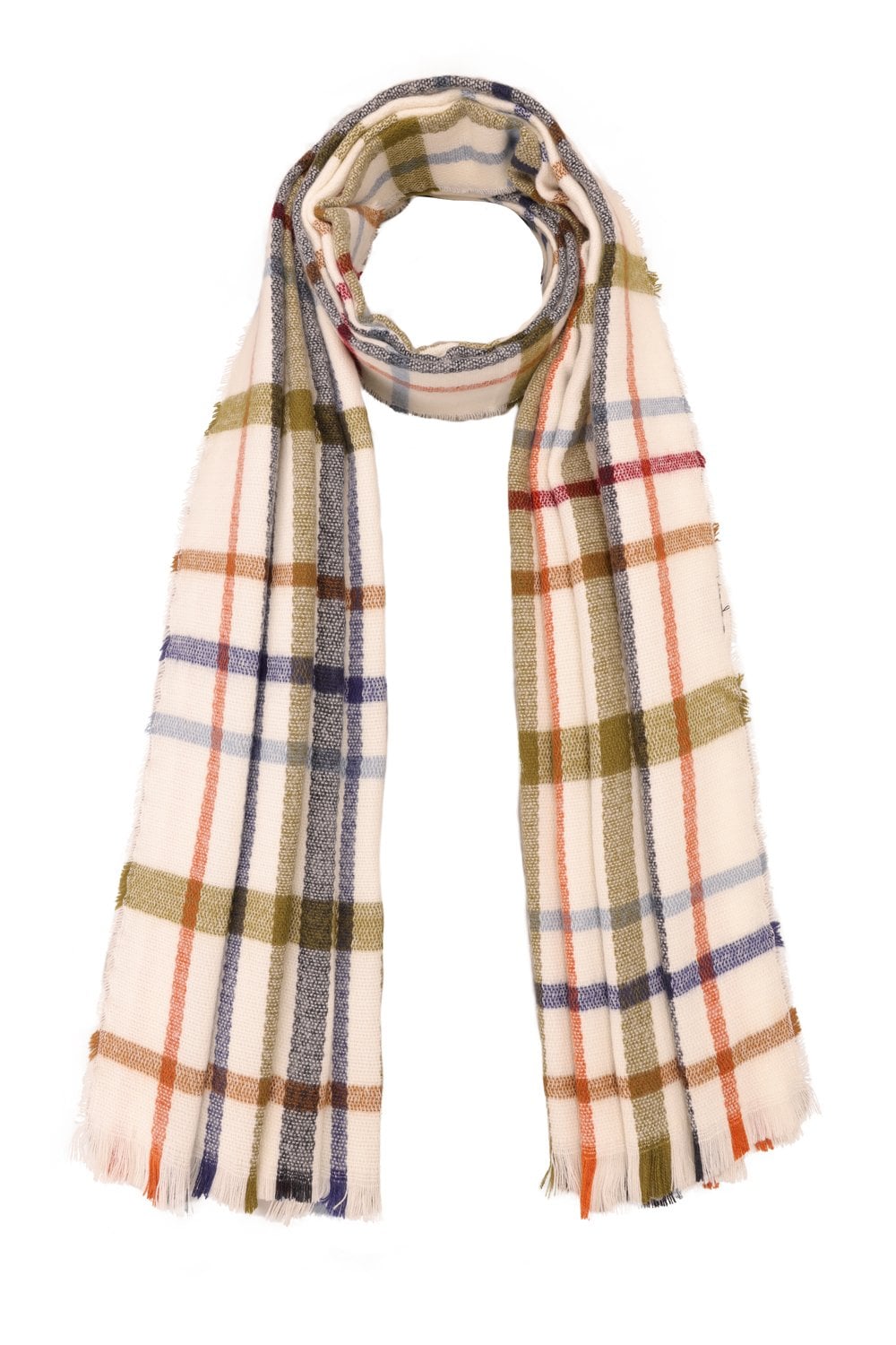 Checkered Plaid Cashmere Blend Scarf