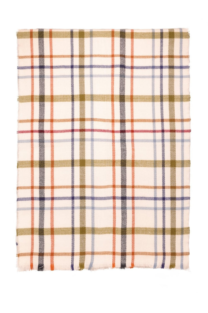 Checkered Plaid Cashmere Blend Scarf