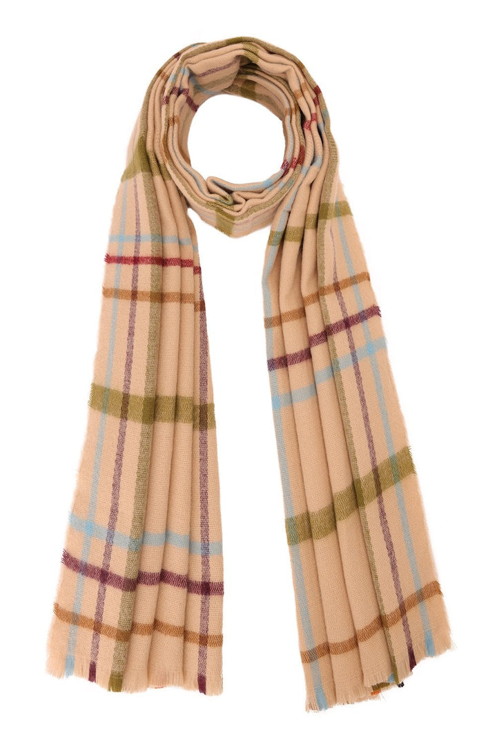 Checkered Plaid Cashmere Blend Scarf